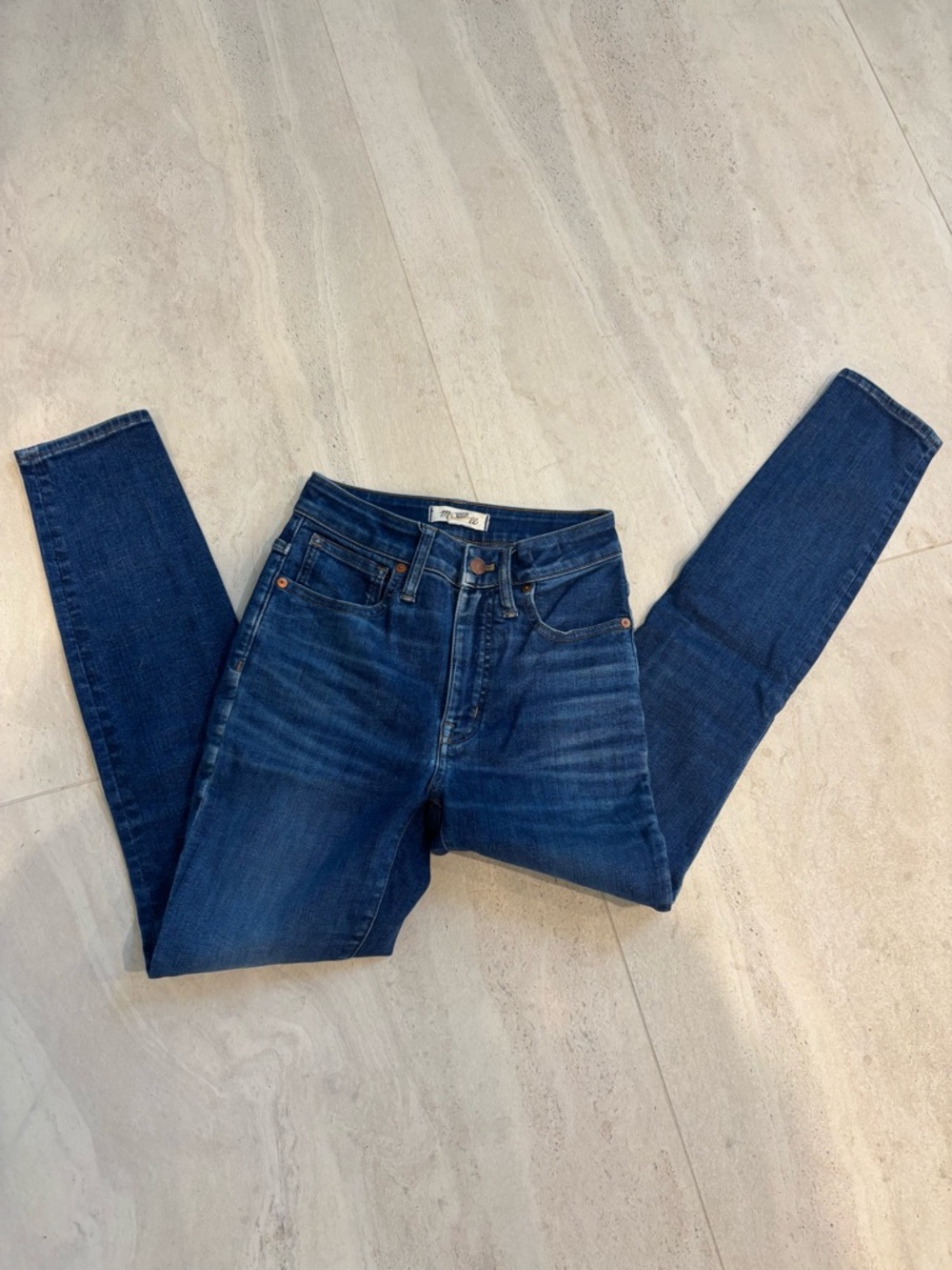 Madewell Curvy High Rise Skinny Jeans Size 25 Medium Wash Stretch Denim